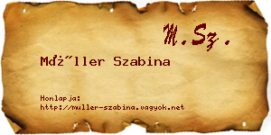 Müller Szabina névjegykártya